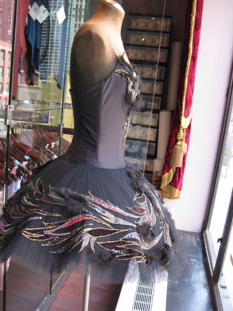 There was a dance supply store that had neat costumes on display. This is for Swan Lake.